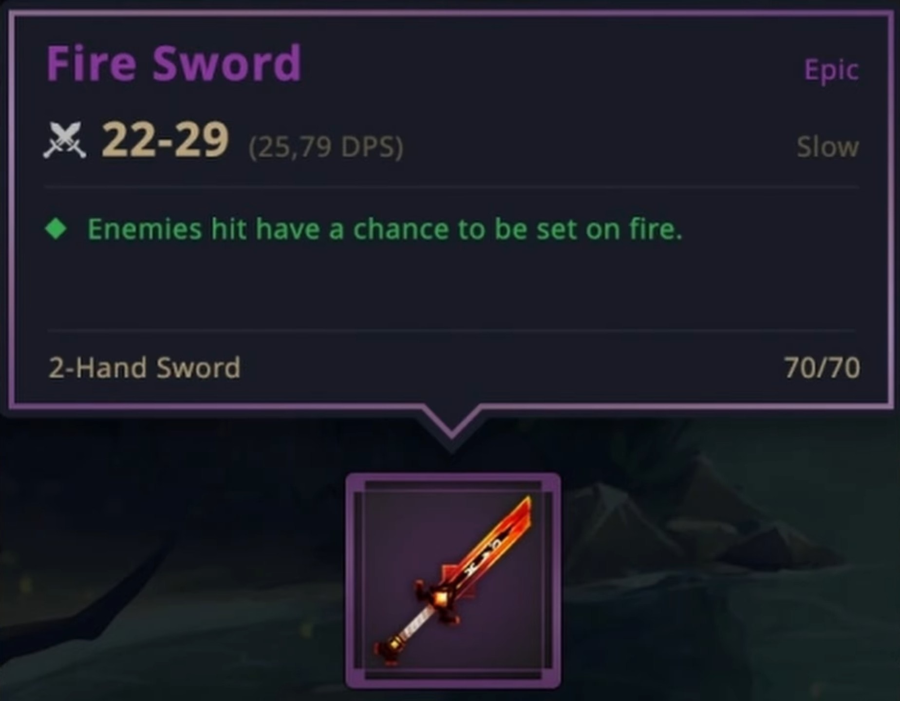 Fire Sword Tooltip
